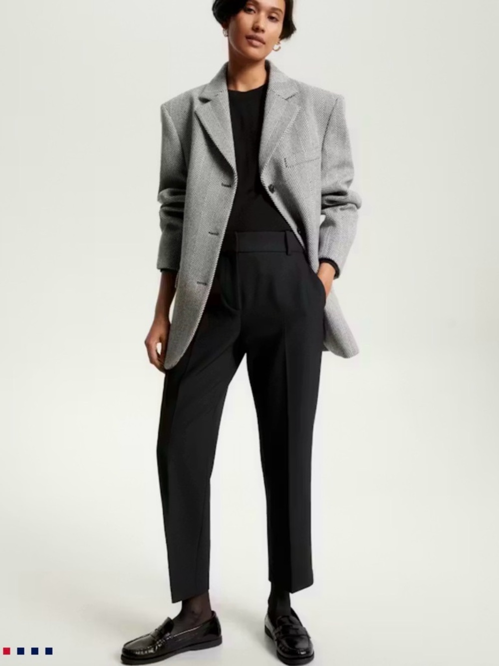 Tommy Hilfiger Black High-Rise Tailored Trousers